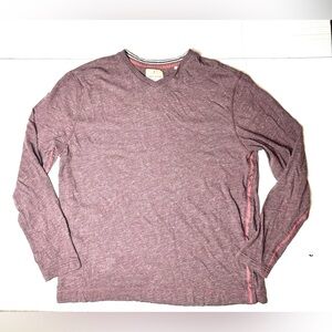 Tommy Bahama Maroon Purple Cirrus‎ Coast Long Sleeve V-Neck T-Shirt Mens Large